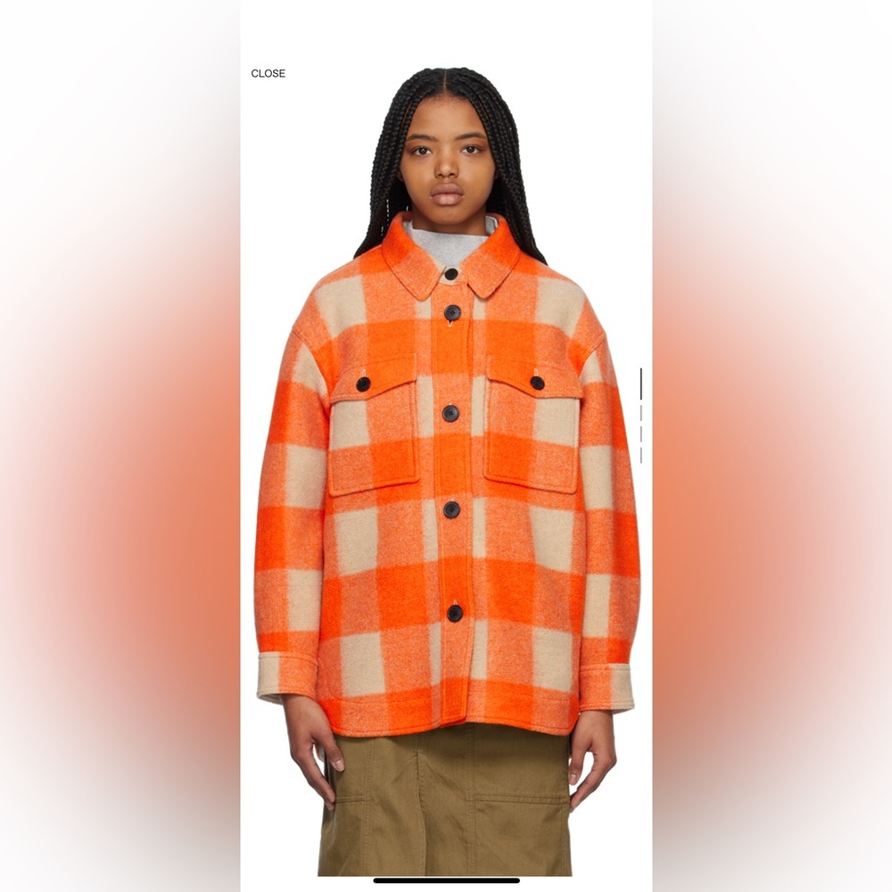 Isabel Marant Etoile Orange and Beige Harveli Jacket